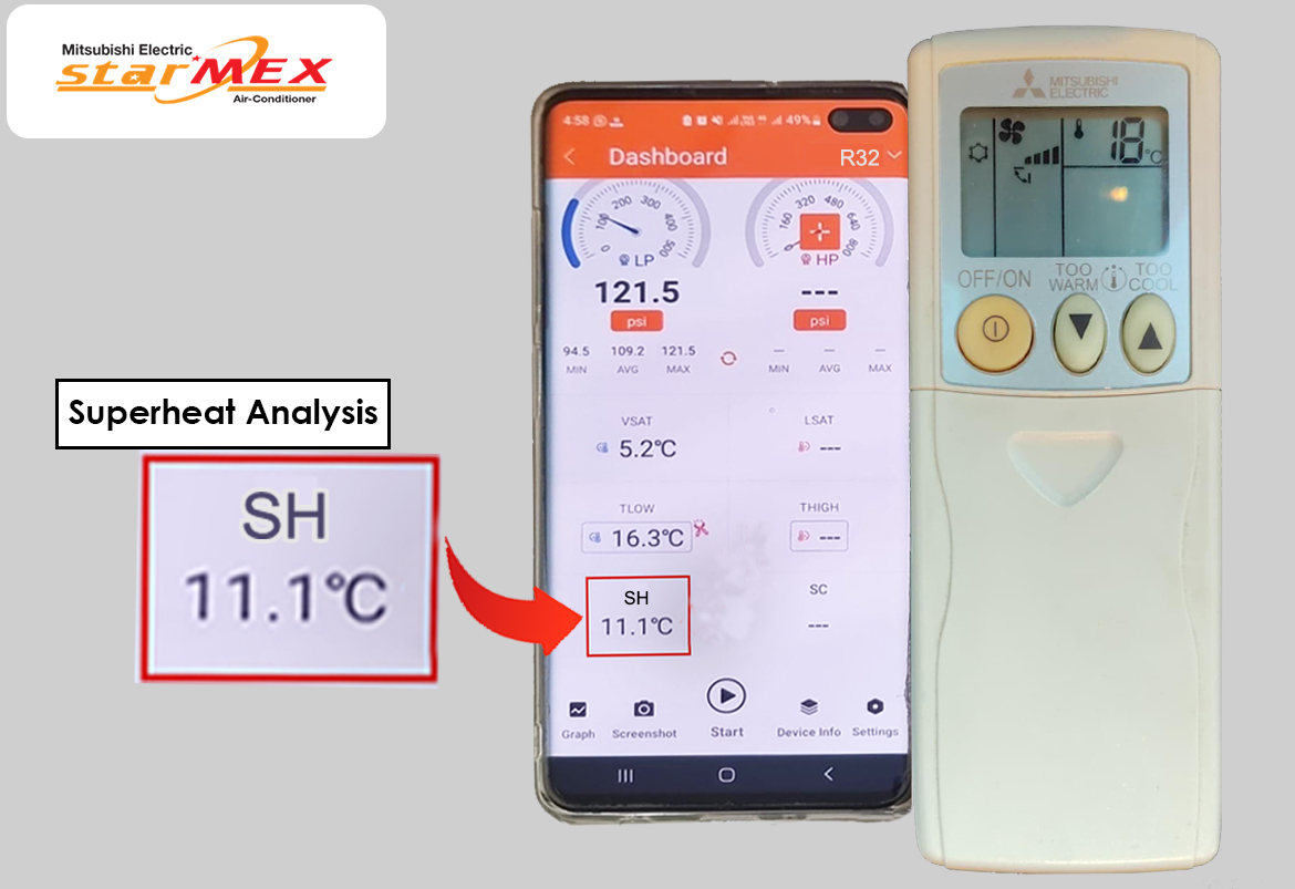 Mitsubishi system 3 refrigerant level check using superheat 0